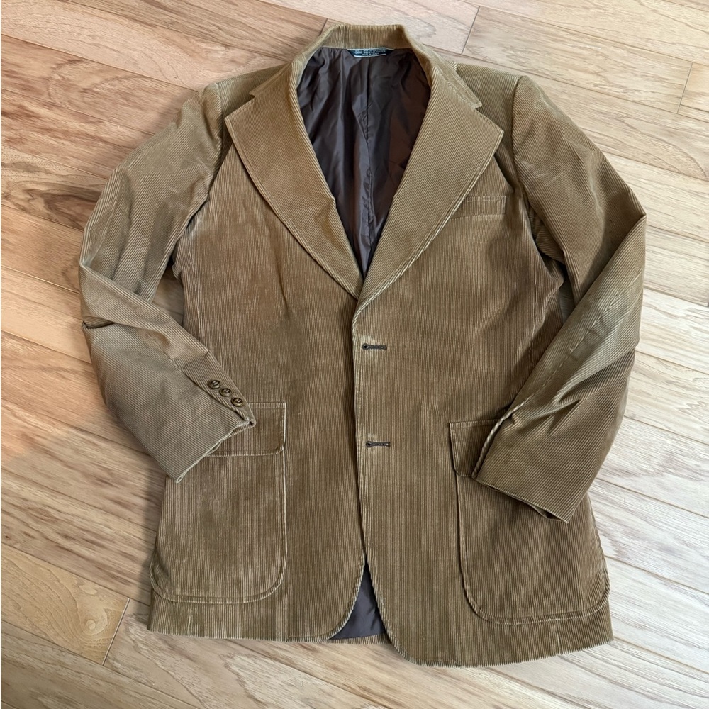 VTG Montgomery Ward Men's Corduroy Tan Blazer | Made in Japan